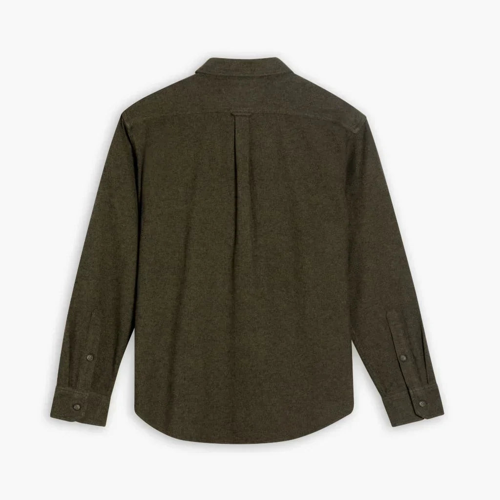 Summit Flannel Shirt | Olive Herringbone