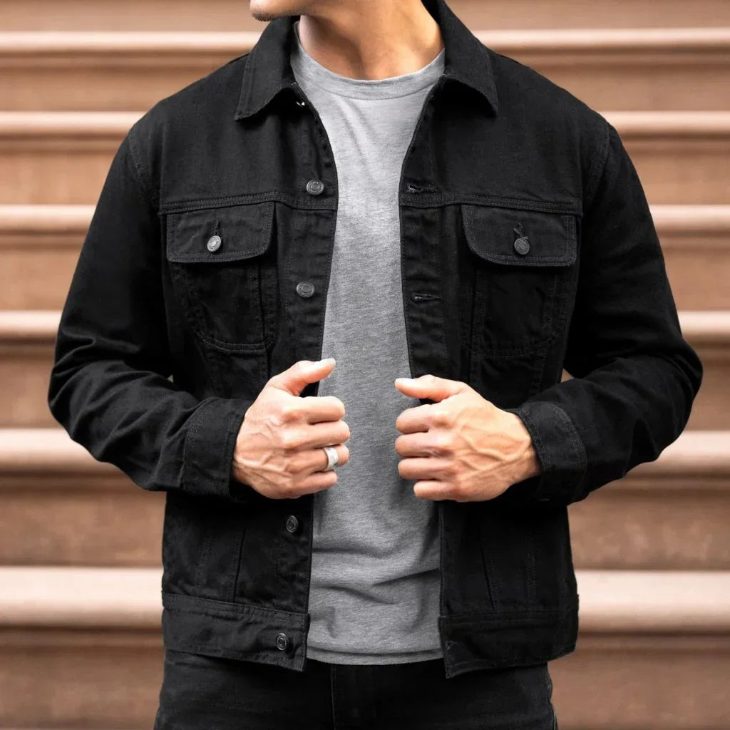 Denim Trucker Jacket | Pitch Black